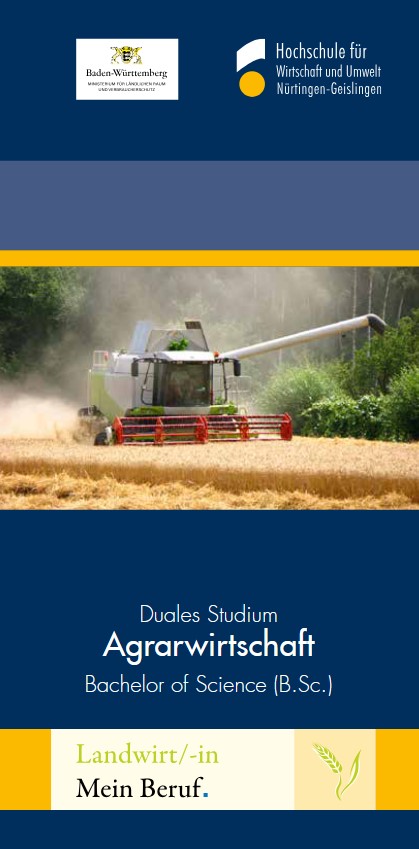 Flyer Duales Studium Agrarwirtschaft Nürtingen